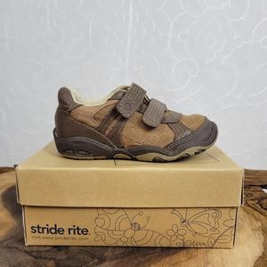 Stride Rite Toddler Shoes Size 5R Brown Baxter Leather Casual Sneaker